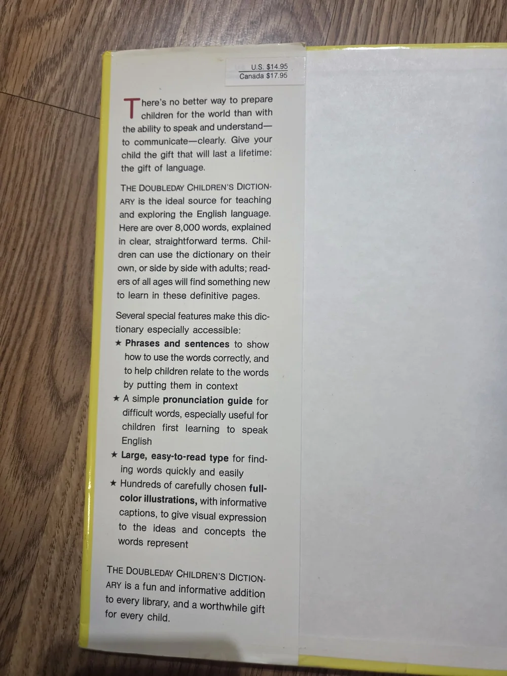 The Children’s Dictionary - Yellow Kids Book